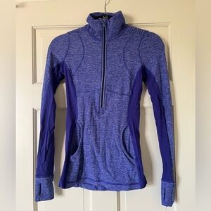 Lululemon Women’s Star Runner Pullover Jacket Sweater 1/2 Zip Size 2 Purple Blue